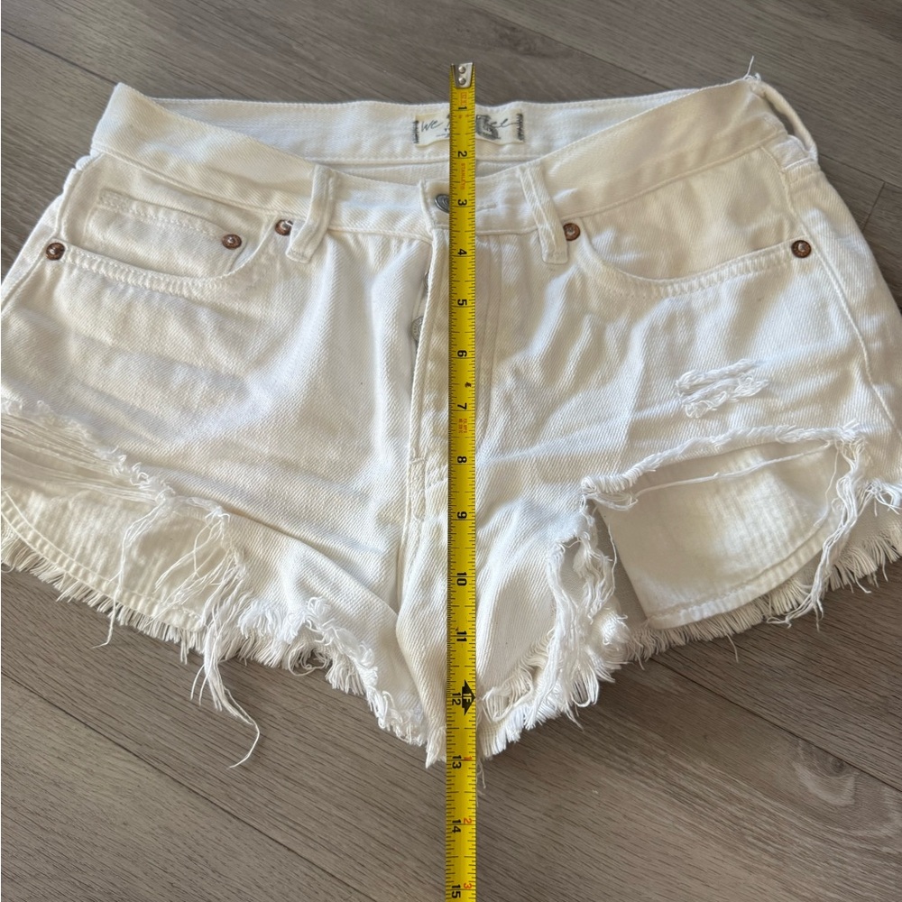 We The Free White Frayed Jean Shorts